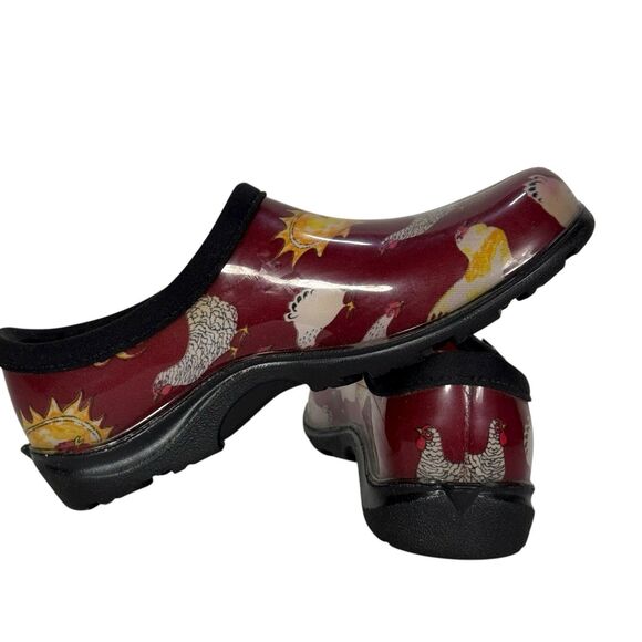 Sloggers Women's Waterproof Muck Garden Shoe Chicken Rooster Red Sz 7 - Picture 8 of 8